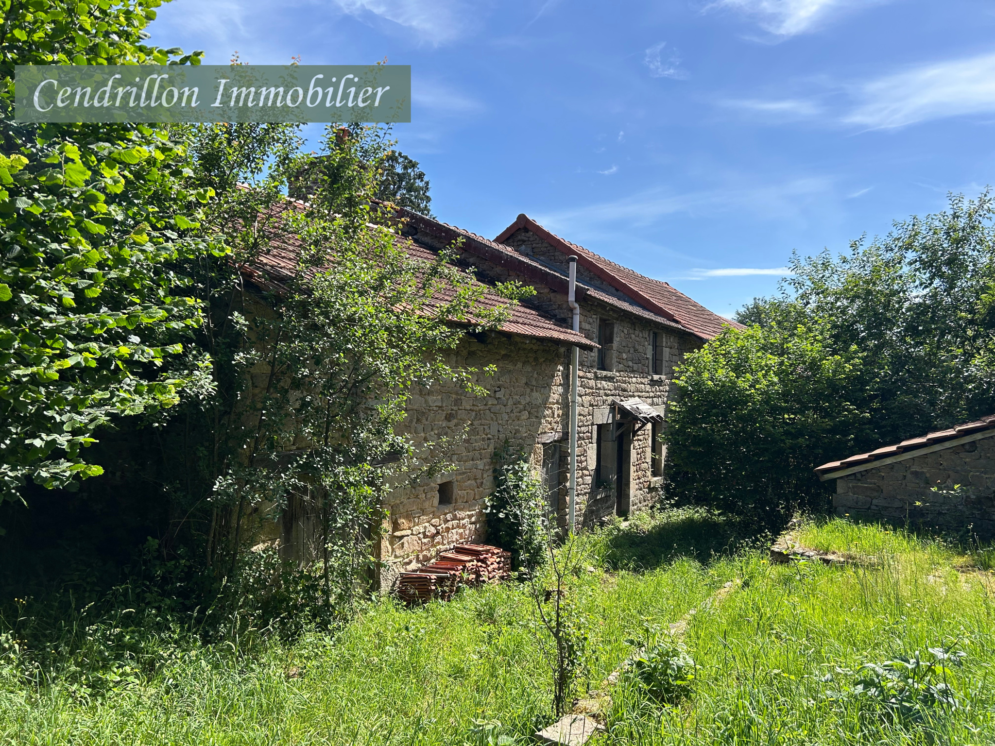 Maison en Pierre avec grange, 2 chambres sur 300m2